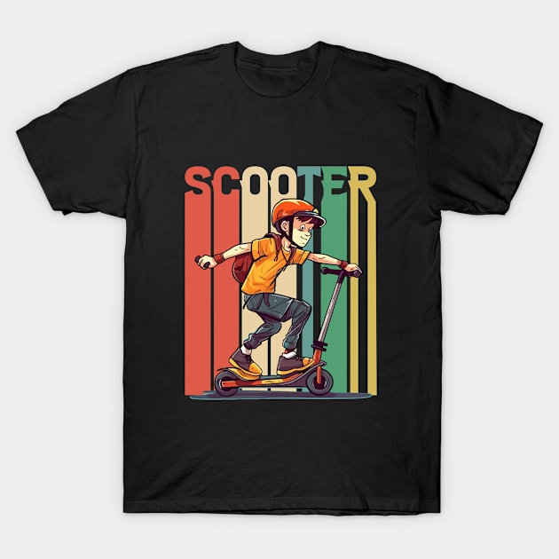 Stunt Scooter - Scootering Retro T-Shirt by Kudostees